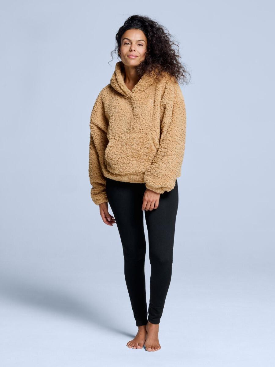 Sweat à capuche moelleux - Femme - Quatre saisons - Teddy - Sable chaud 2/6