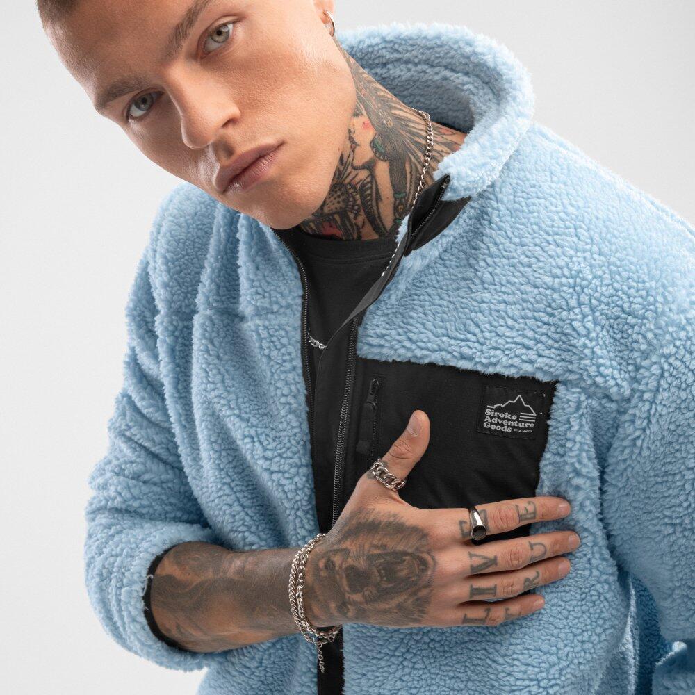 Veste sherpa homme Lifestyle Azure Bleu 4/7
