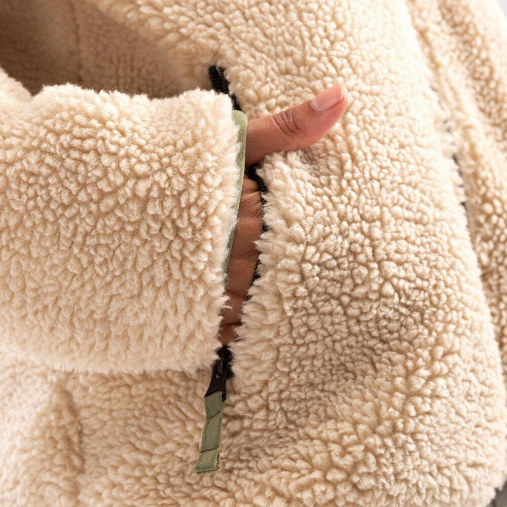 Veste sherpa femme Lifestyle Walnut-W Beige 5/8