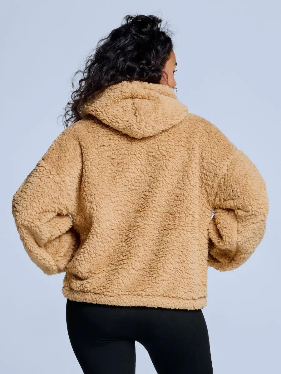 Fluffy Hoodie - Dames - Four Seasons - Teddy - Warm Sand 5/6