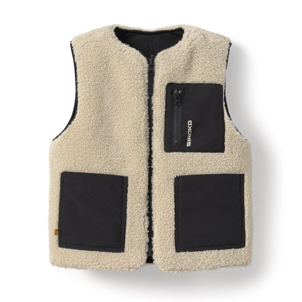 Kinder Lifestyle Wendbare Sherpa-Steppweste Mädchen Tiny-G Schwarz 5/7