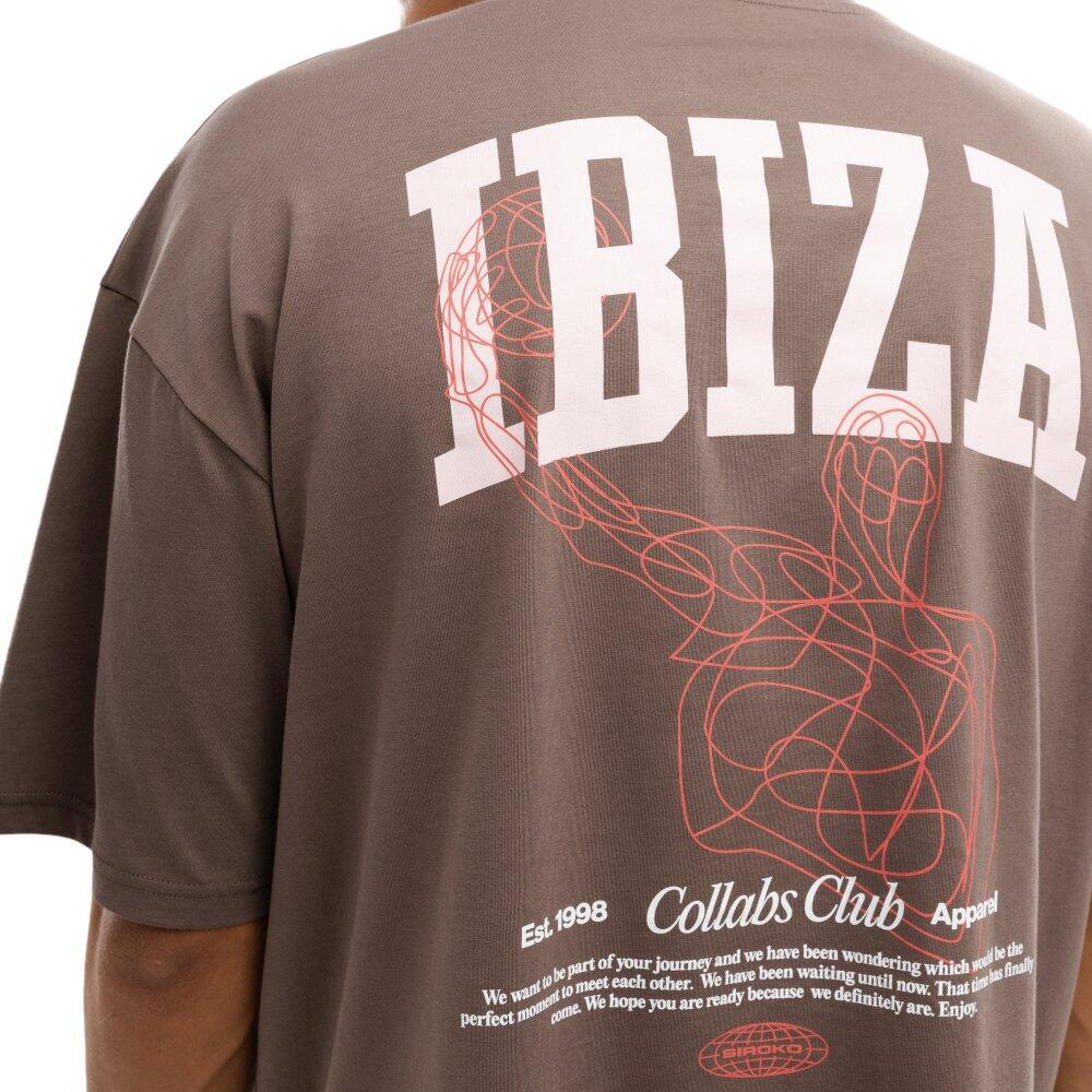 Camiseta holgada hombre Ibiza lifestyle IBZ Ibi Brown Marrón 5/6