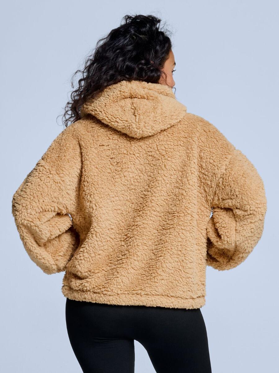 Sweat à capuche moelleux - Femme - Quatre saisons - Teddy - Sable chaud 5/6
