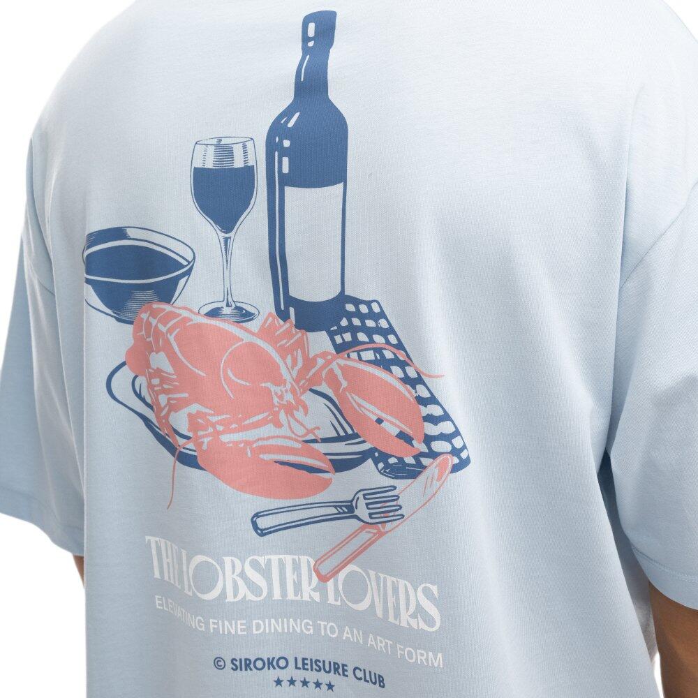 T-shirt manches courtes coton bio homme Lifestyle Lobster Light Blue Bleu 5/6