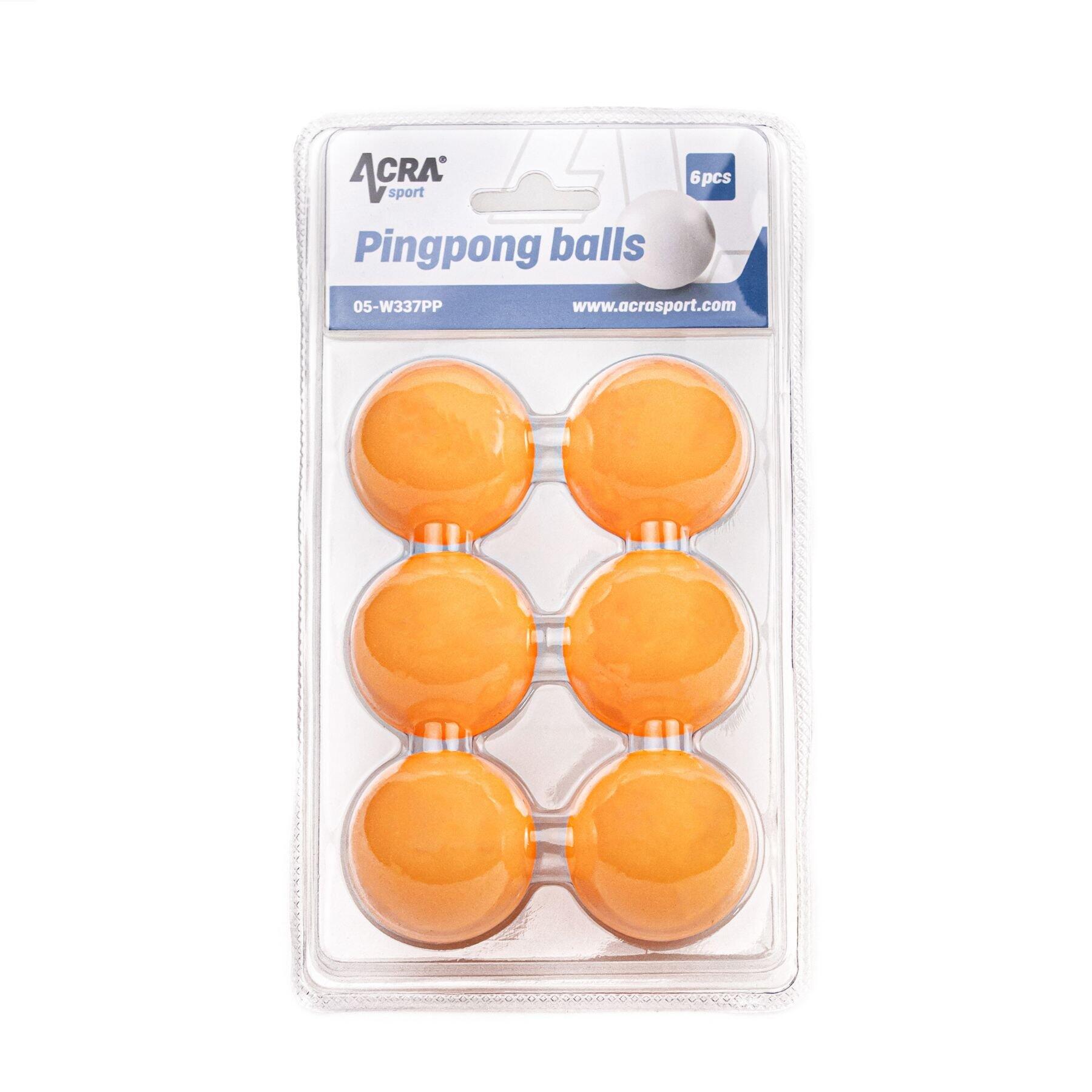 ACRA Míčky na stolní tenis 6 ks, 40mm, ABS