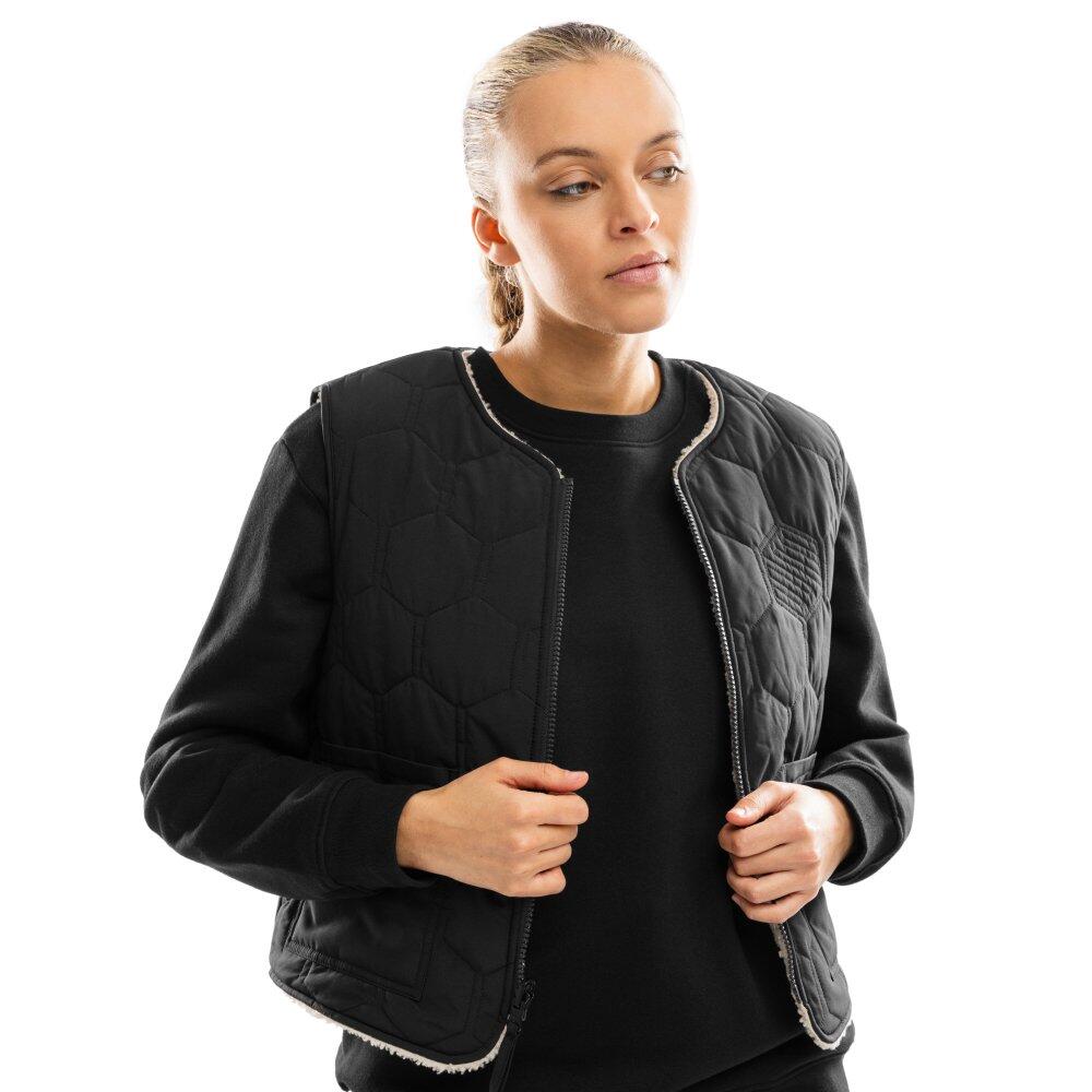 Gilet réversible matelassé doublé sherpa femme Lifestyle Scape Noir 5/7