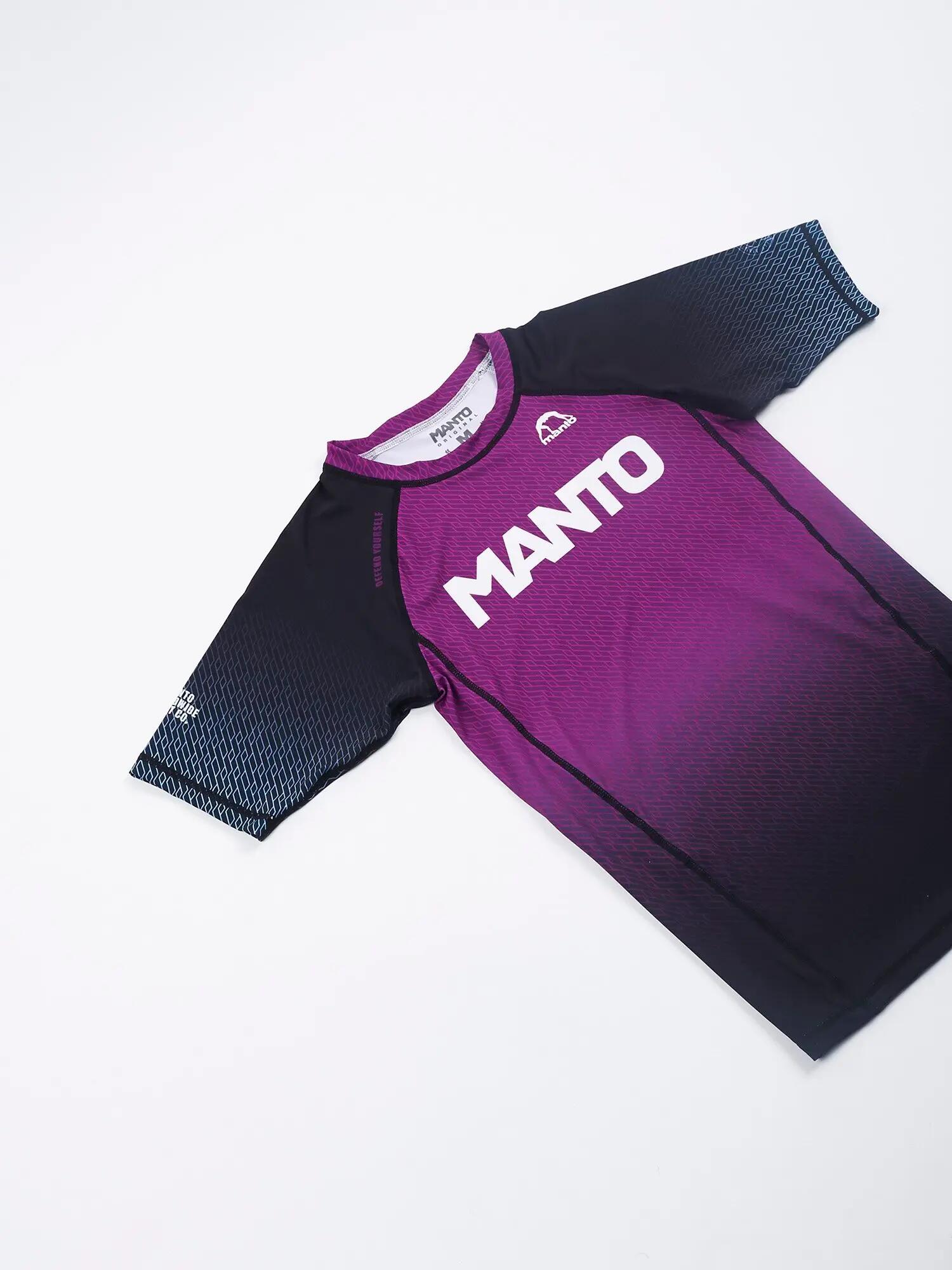 MANTO Heren Rashguard met korte mouwen RANK Paars XL 5/5