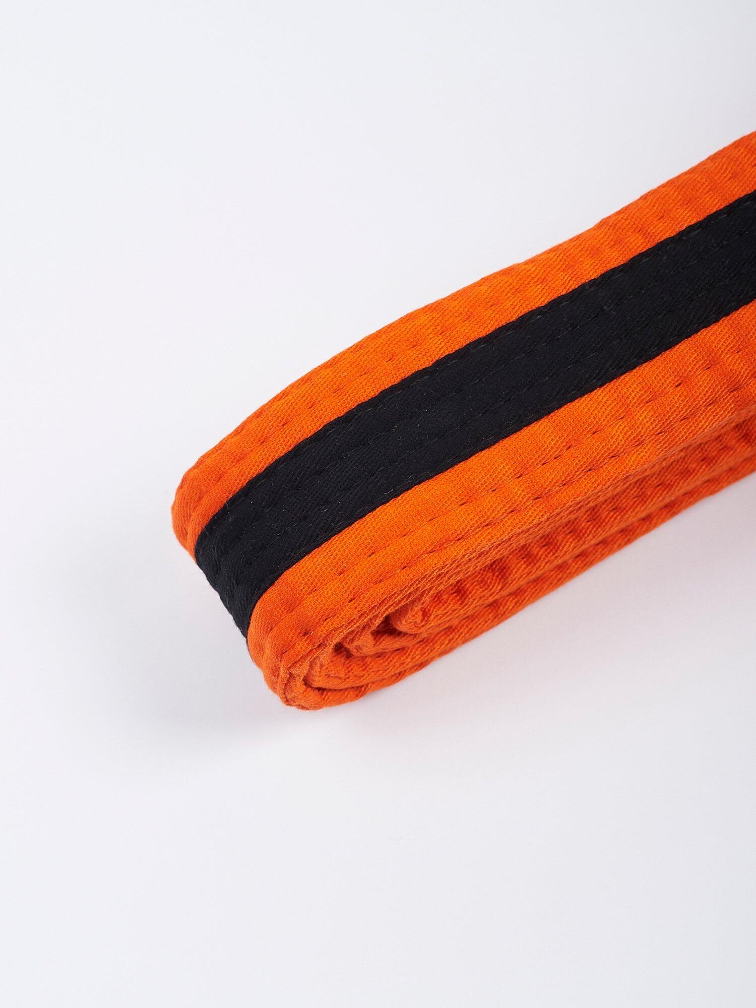 MANTO pas do BJJ dla dzieci TAG pomarańczowy z czarną belką M3 3/3