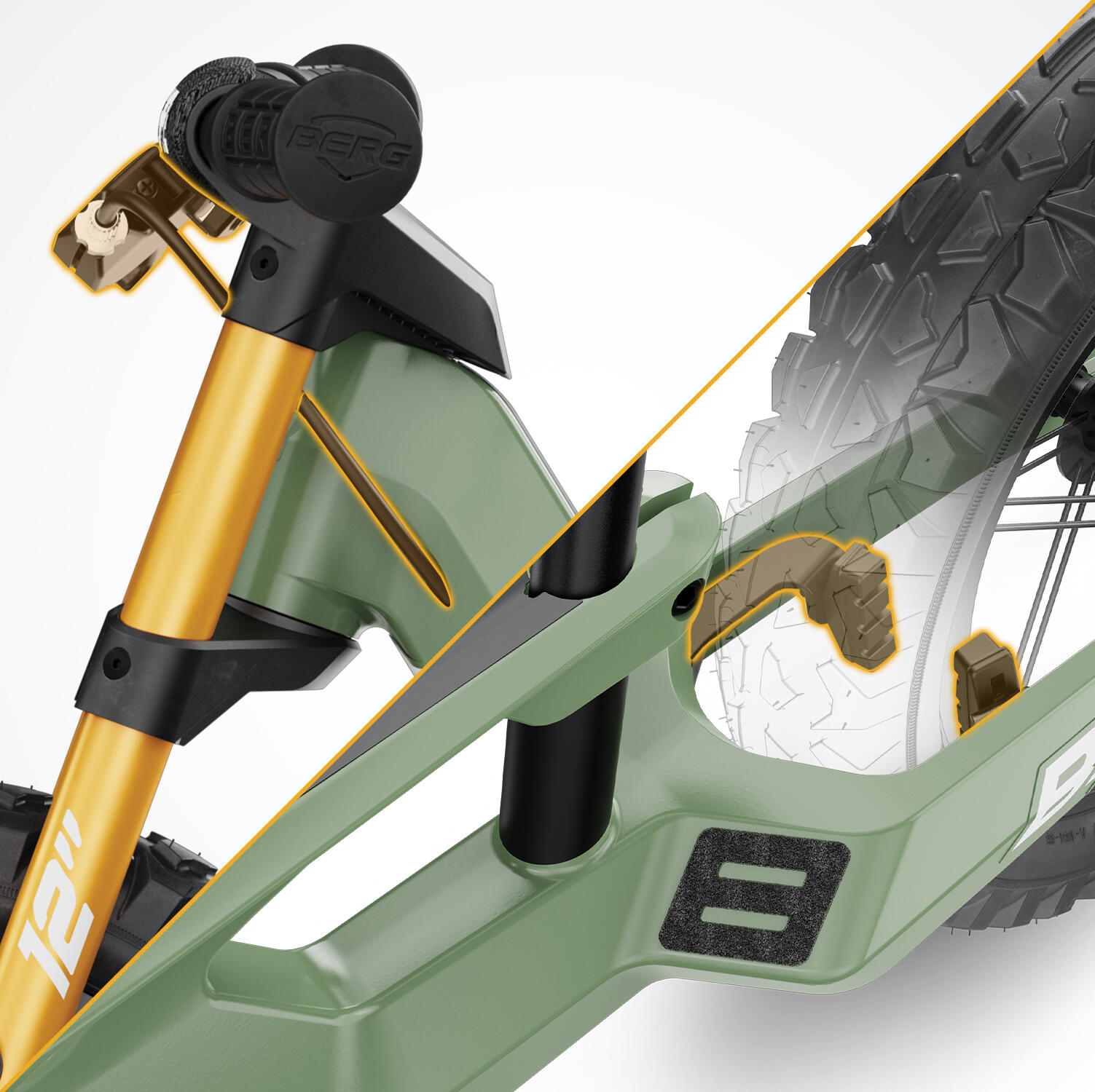 Bici senza Pedali per Bambini, 2,5+ Anni, Biky Cross Verde 3/7