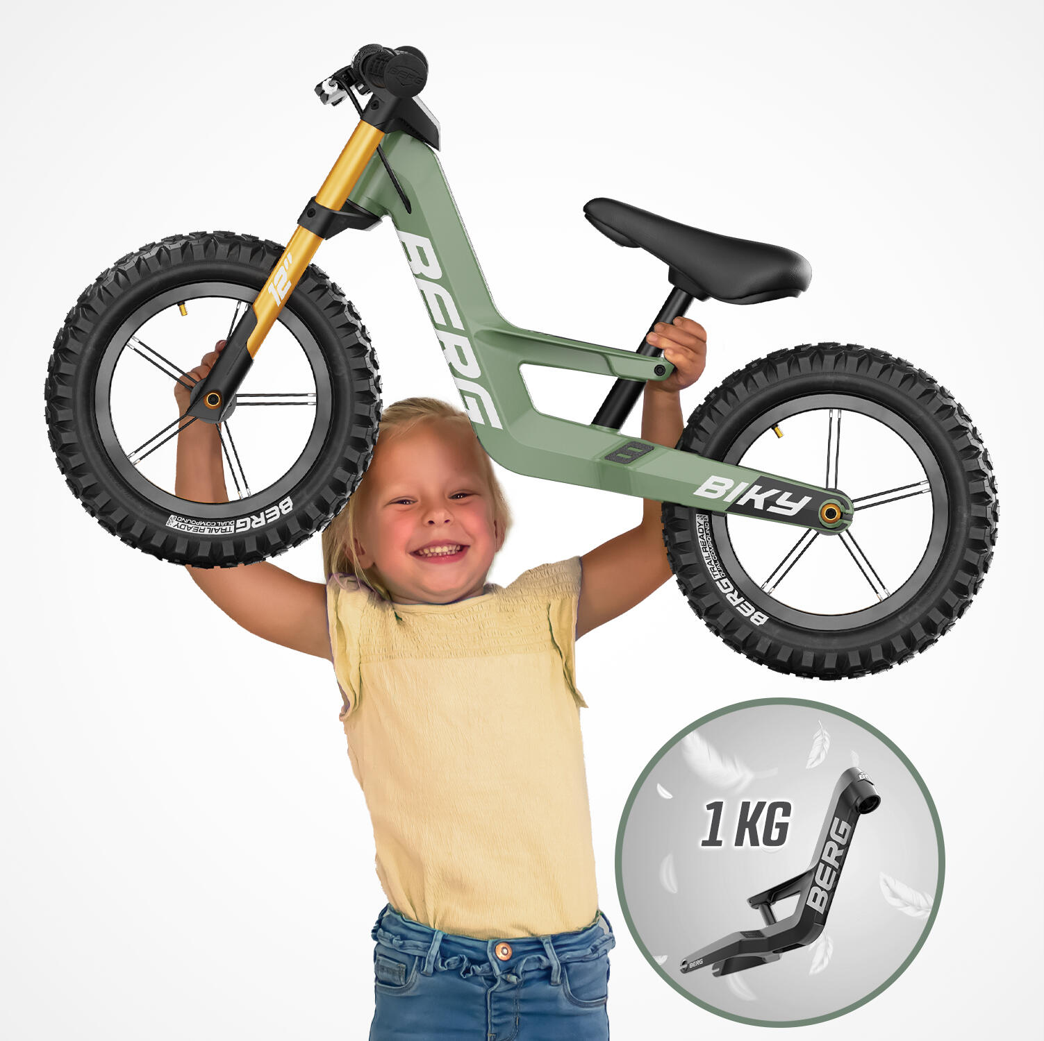 Bici senza Pedali per Bambini, 2,5+ Anni, Biky Cross Verde 2/7