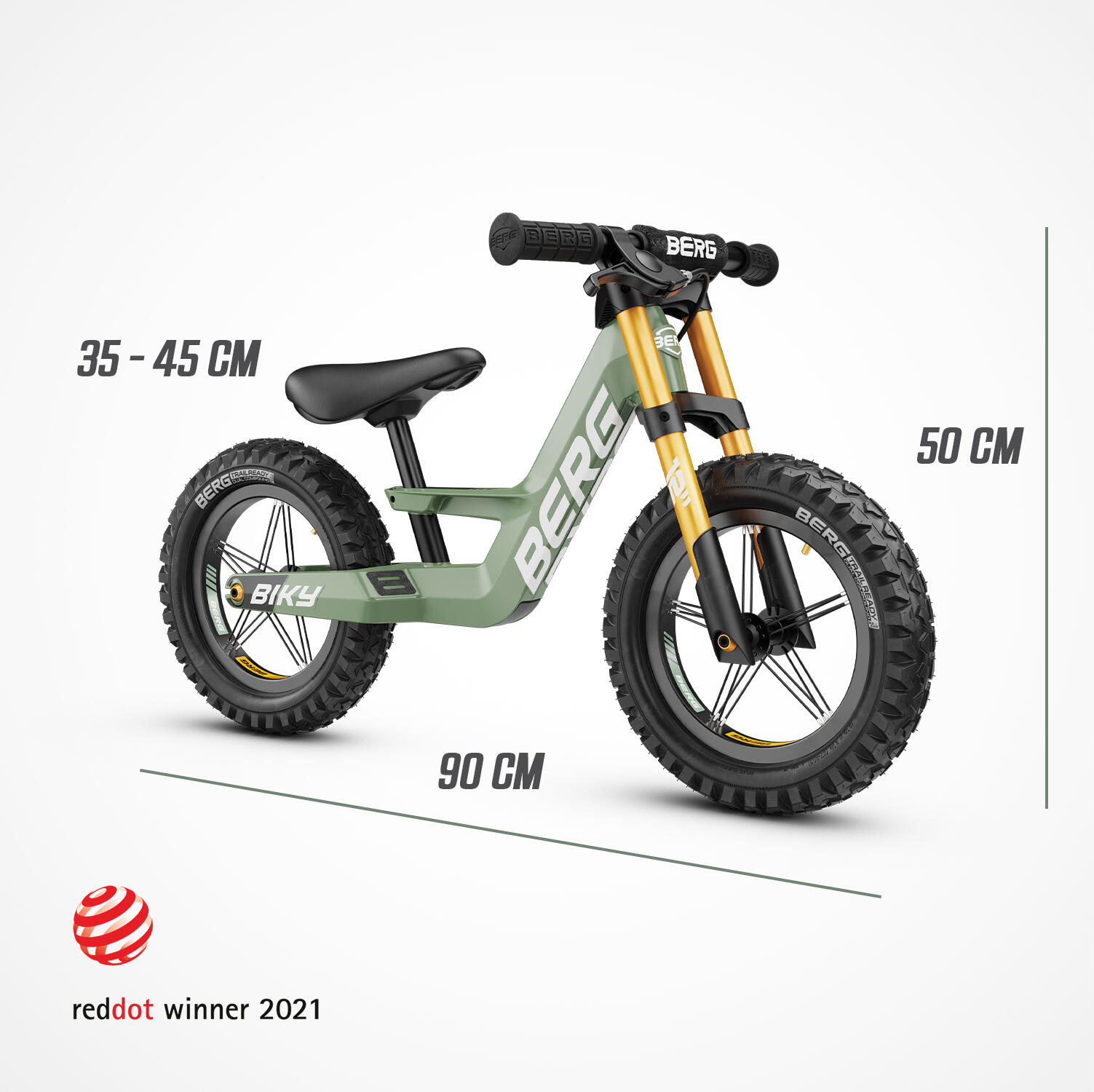 Bici senza Pedali per Bambini, 2,5+ Anni, Biky Cross Verde 5/7