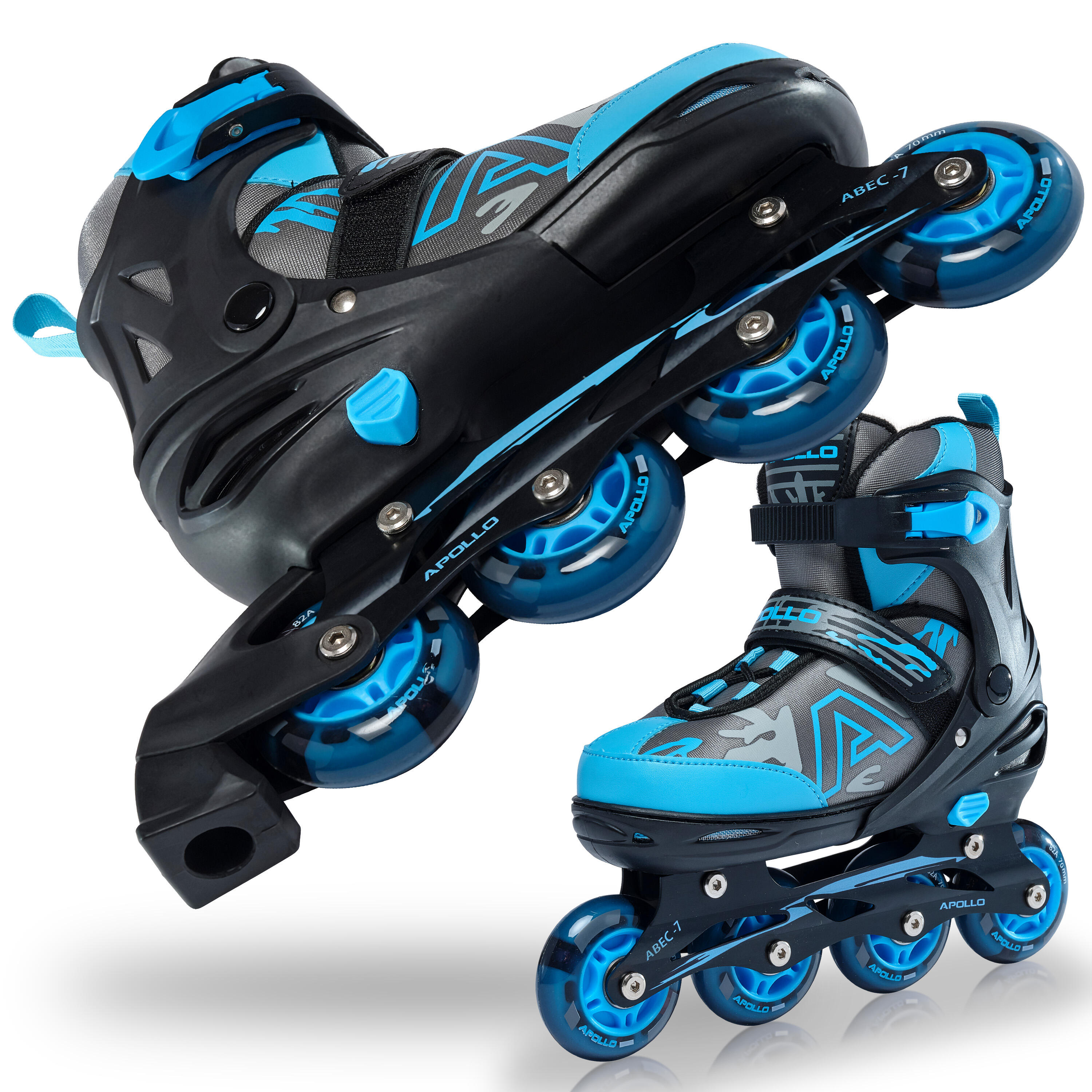 Apollo - Patins En Ligne Apollo Champion – Taille Réglable Avec Roues Led - Rollers En Ligne - Bleu - 35/38 - Decathlon