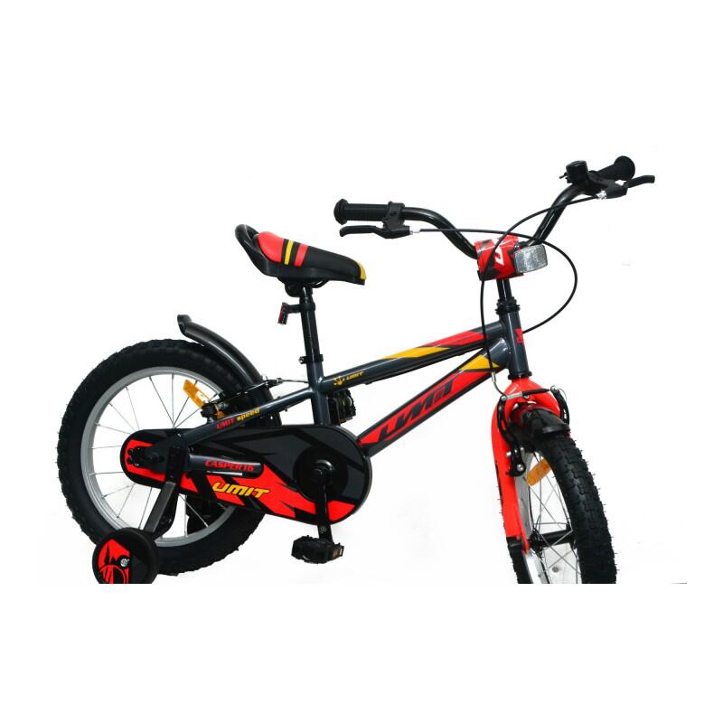 Bicicleta infantil Casper de 16 polegadas, cinza e vermelha. 2/4
