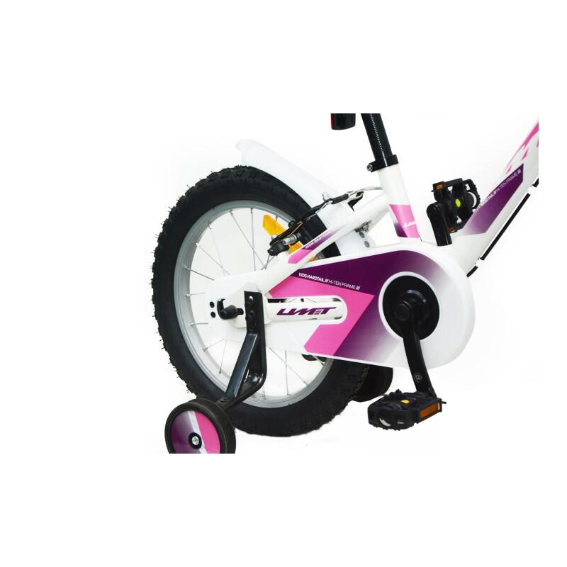Bicicleta infantil Alice de 16 polegadas, branca e rosa 3/4