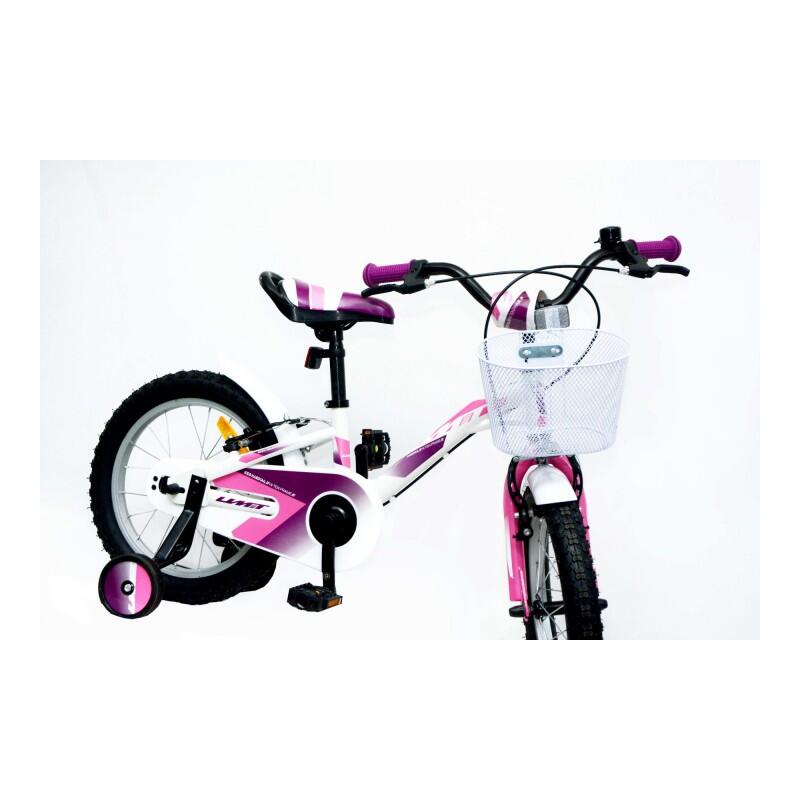Bicicleta infantil Alice de 16 polegadas, branca e rosa 2/4