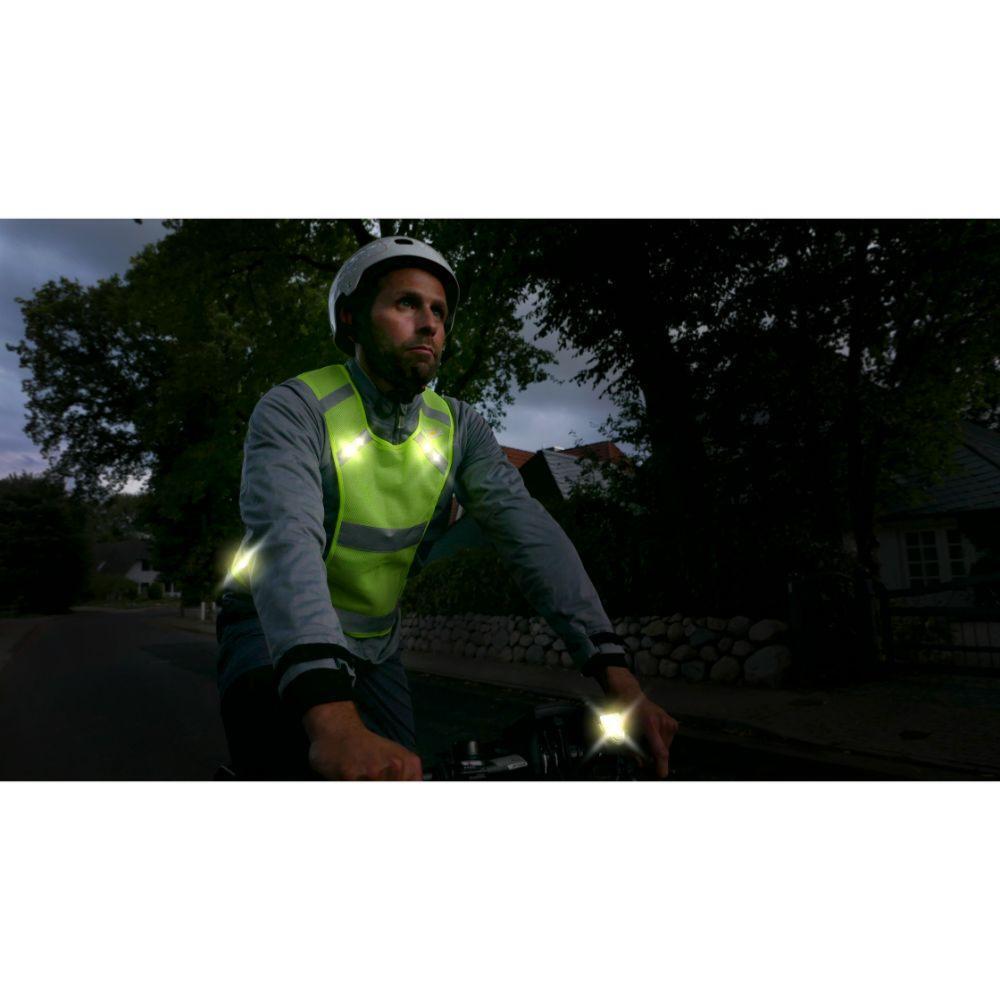 PROACTIV Vélo Gilet fluo/réfléchissant lumineux LED - M - Jaune 4/5