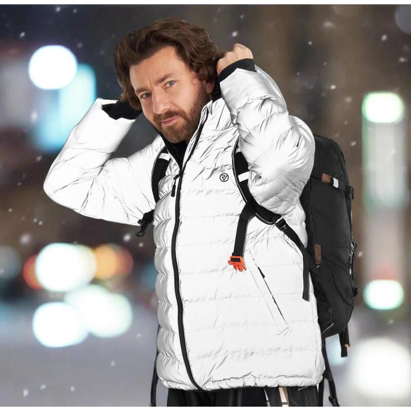 Doudoune Cycliste Réfléchissante – Veste Unisexe Ultra-visible, Imperméable Coupe-vent, Sécurité Nuit