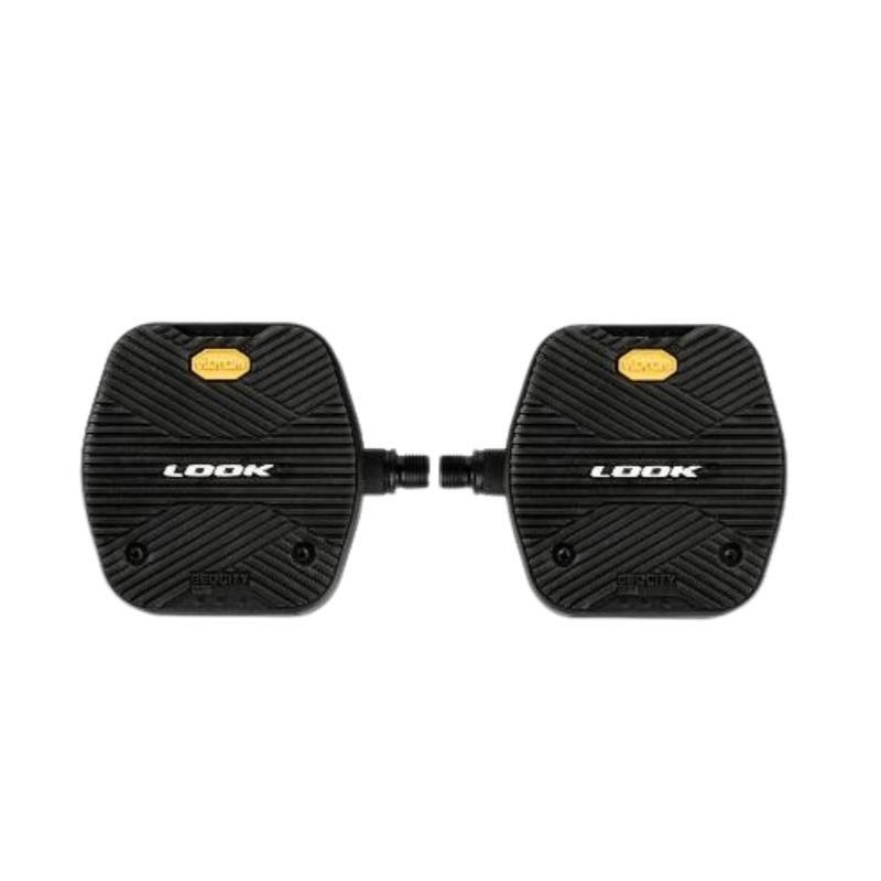 Pedais de bicicleta geocity grip n flat com manopla vibram - preto