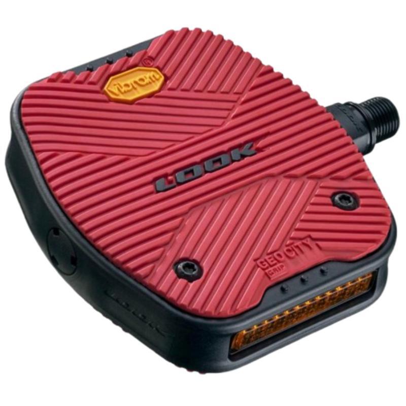 Pedais planos antiderrapantes GEO GRIP R para bicicleta - Vermelho 2/3
