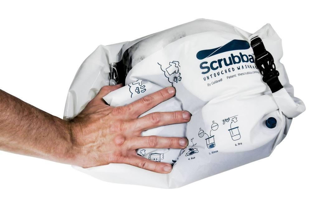 SCRUBBA Sac lave-linge pour camping/bivouac format poche - Blanc 3/7