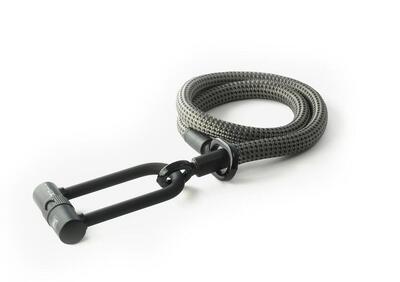 X-LOCK Ultrastarkes geflochtenes Schloss mit großem U-Schloss – M – Grau