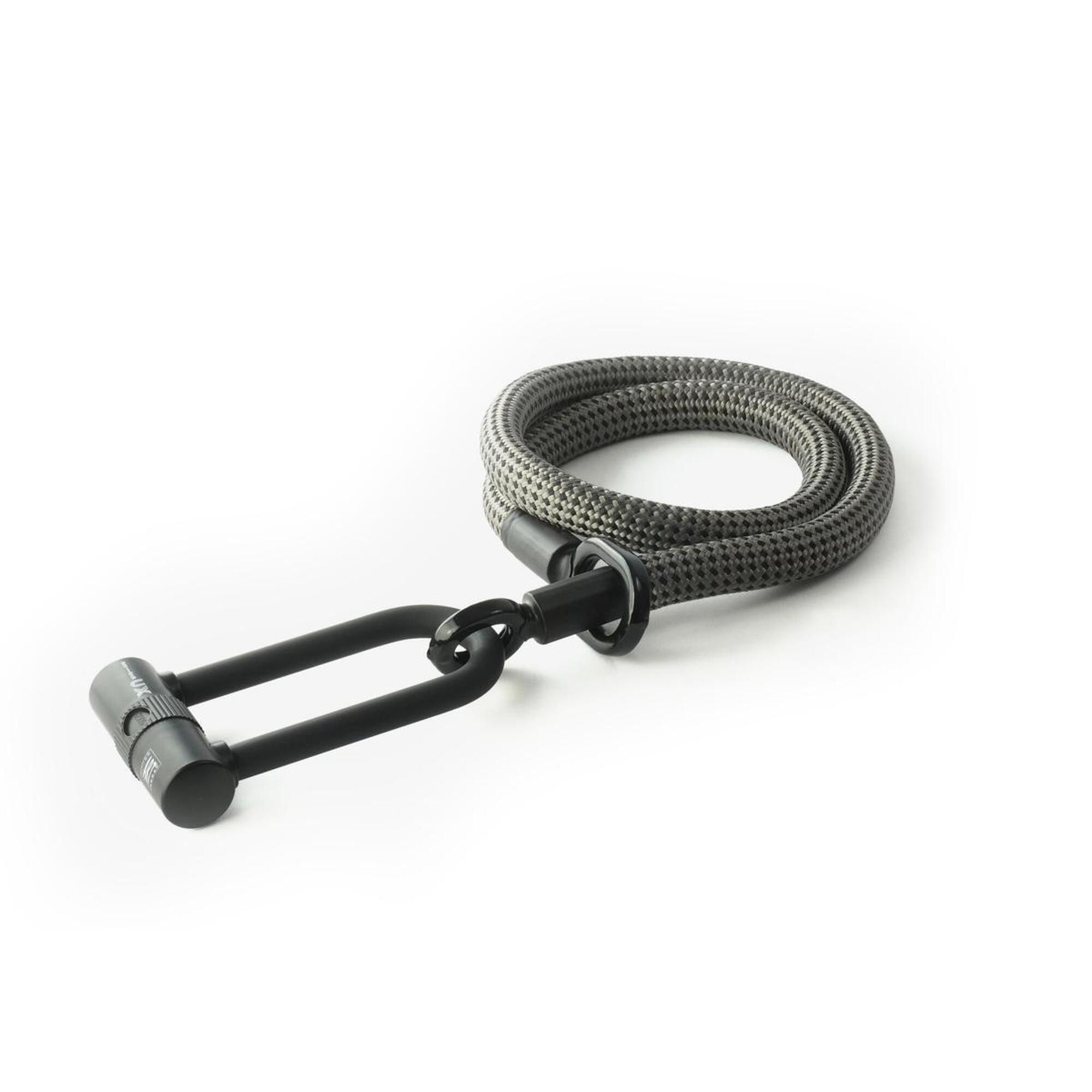 Texlock - X-lock Antivol Tressé Ultrarésistant Avec Grand U - M - Gris - Antivol - Decathlon