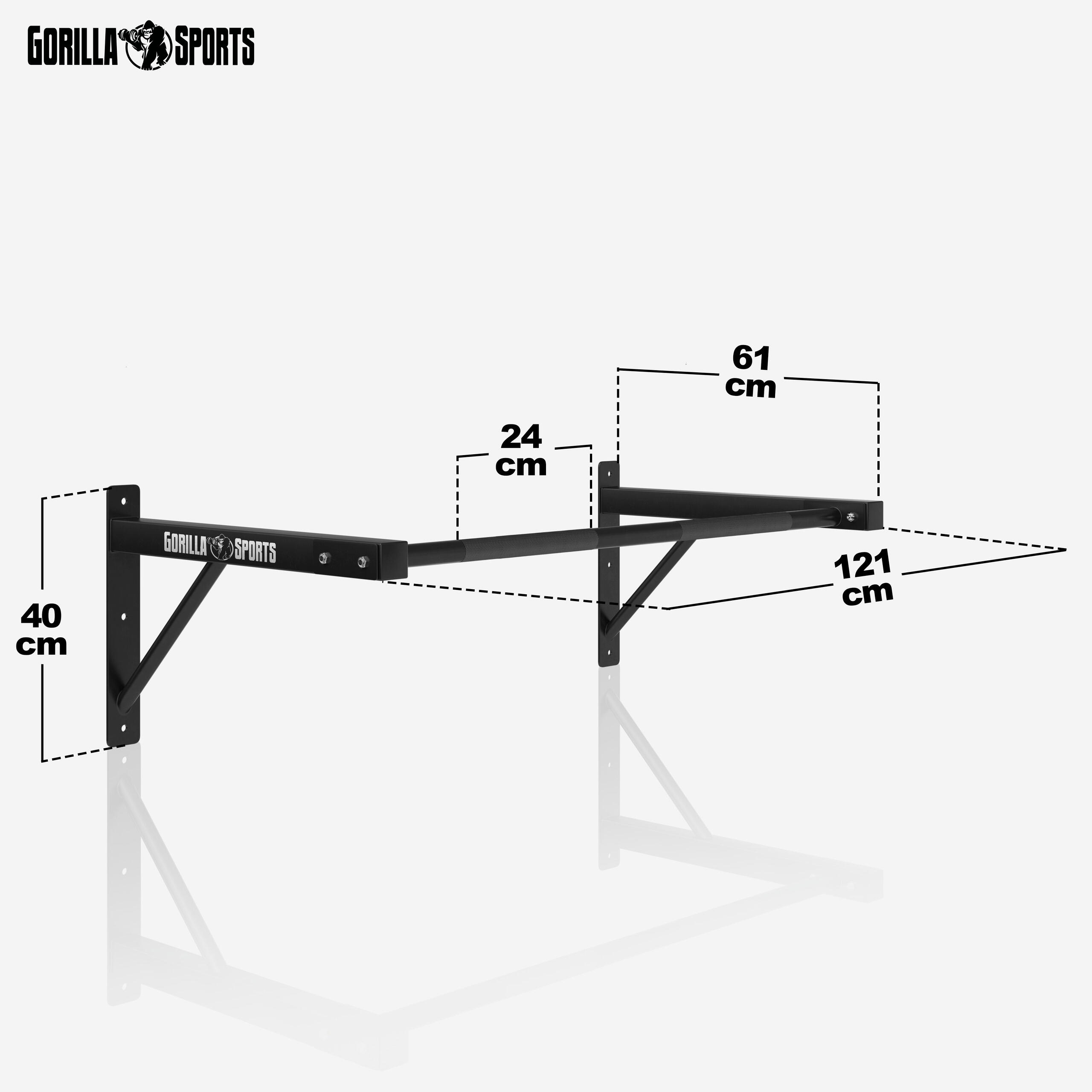 Barra per trazioni Gorilla Sports acciaio 108 cm Ø3,5 cm 150 kg 2/7