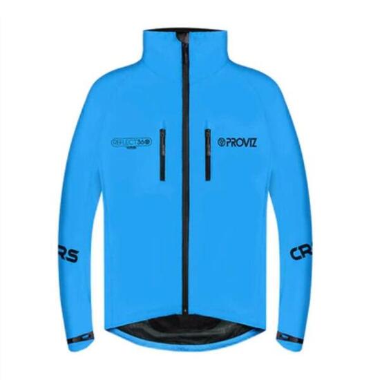CRS Fluoreszierende/Reflektierende wasserdichte Jacke – Herren – Größe M – Blau