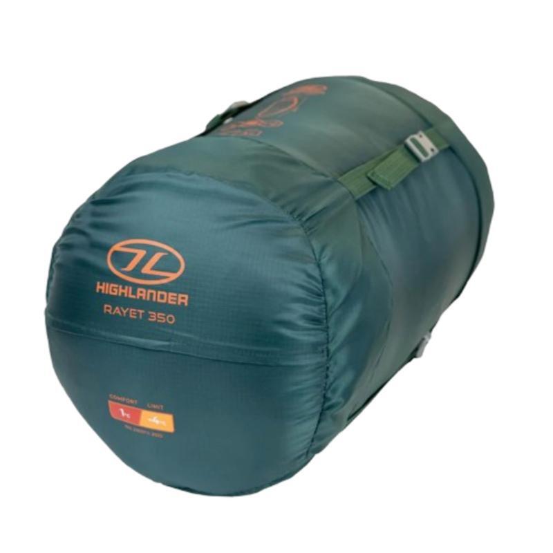 Sacco a pelo mummia RAYET 350 per bivacco - 3/4 stagioni - Verde 6/6