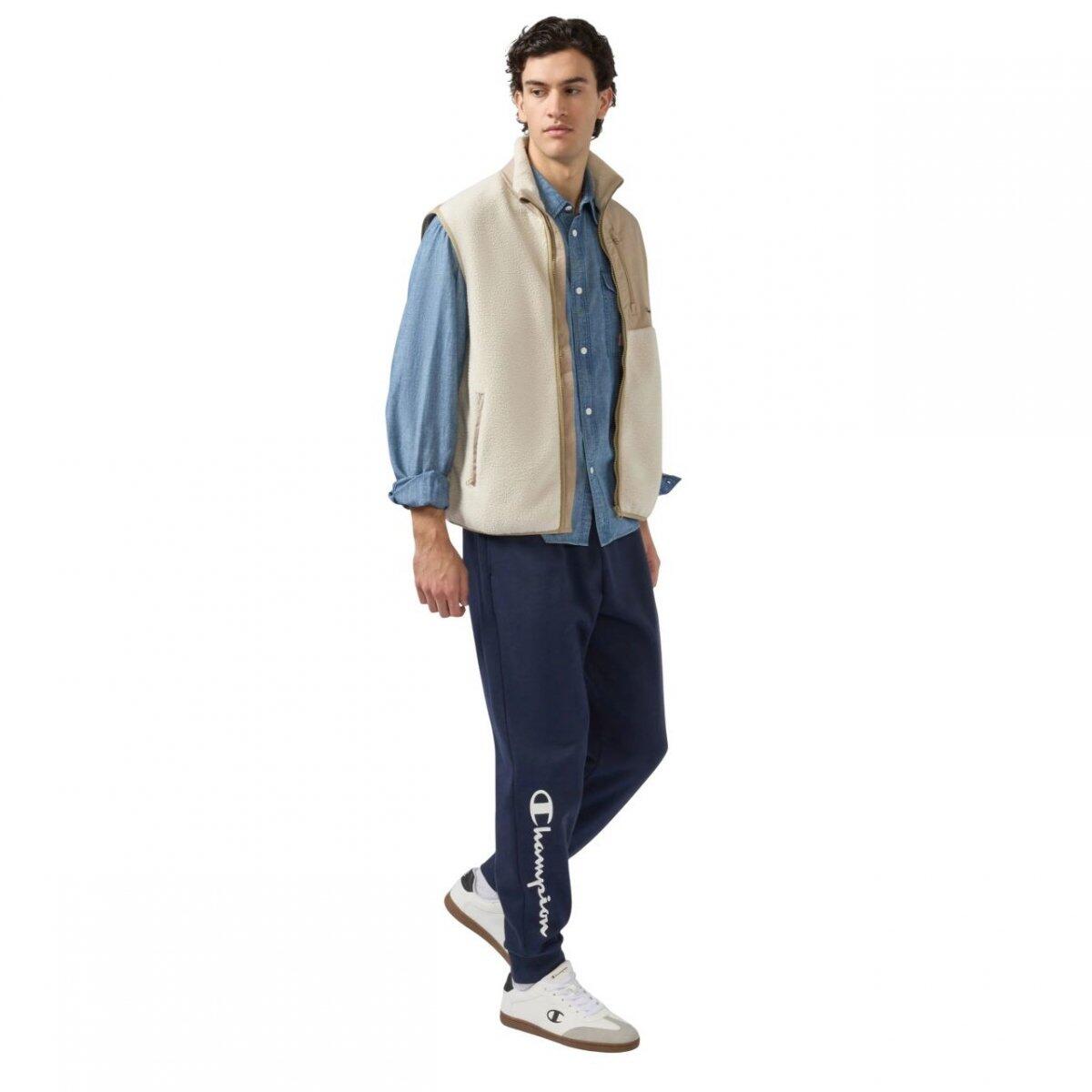 Spodnie dresowe męskie do treningu Champion Ribbbed Cuffs Pants granatowe 3/5