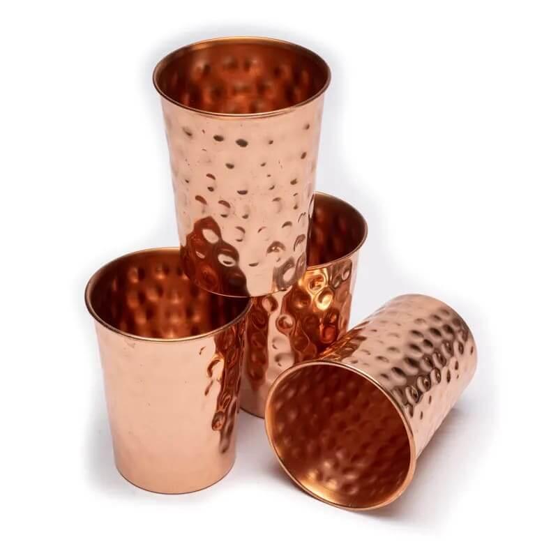 Taza de agua de cobre de 250 ml - Martillada 2/4