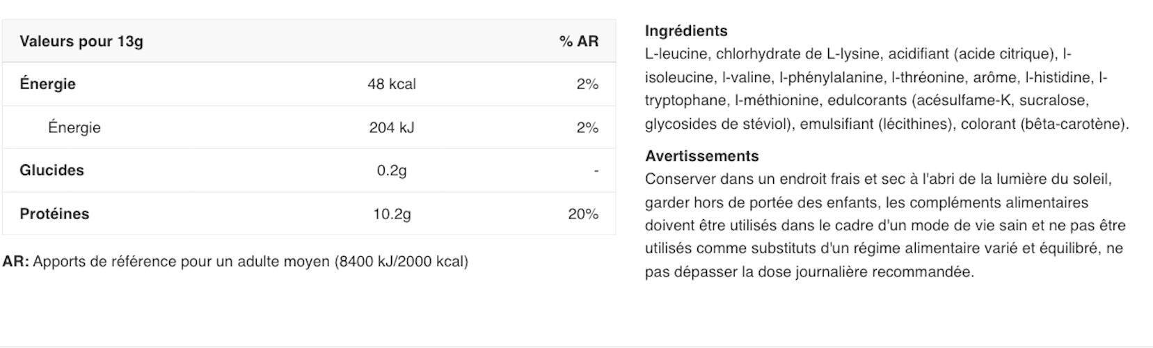 Acides aminés essentiels - Premium EAA Zero - Tropical 325g 2/7
