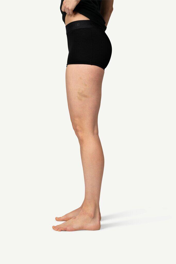 Slip hipster Devold Breeze: 100% lana merino superfine, nero, taglio aderente 3/4