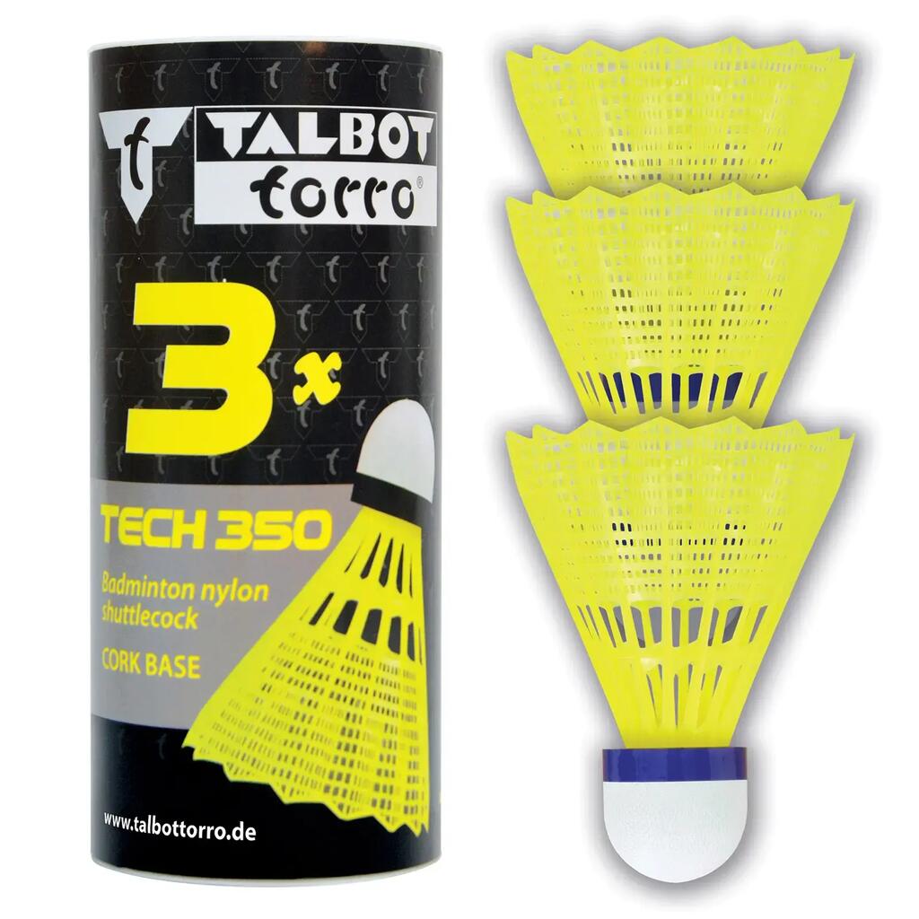 Talbot-Torro Tech 350 Medium Nylon Shuttlecocks - 3 Pack