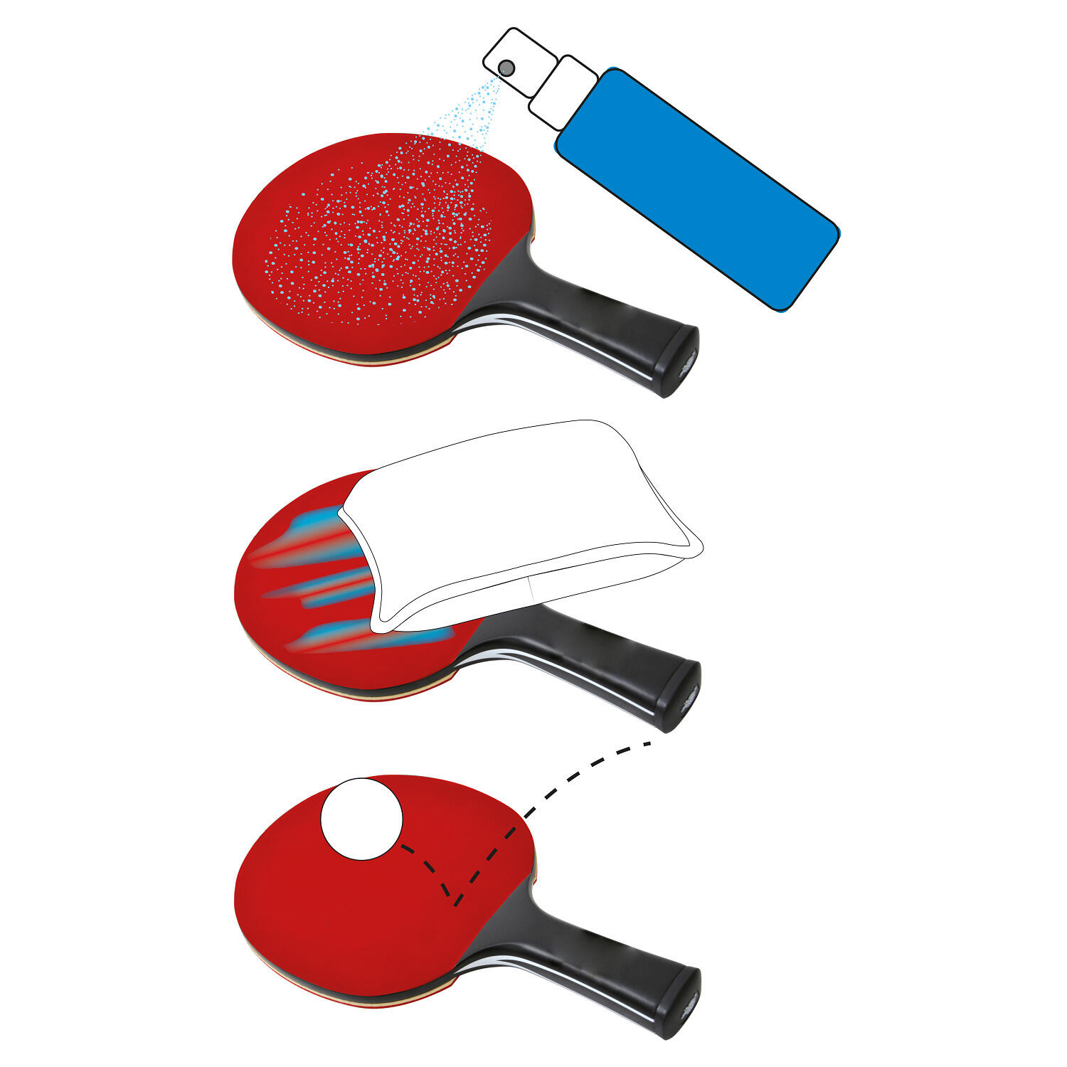 Reinigungsset für Tischtennis-Schlägerbelege Tischtennis Unisex 2/5