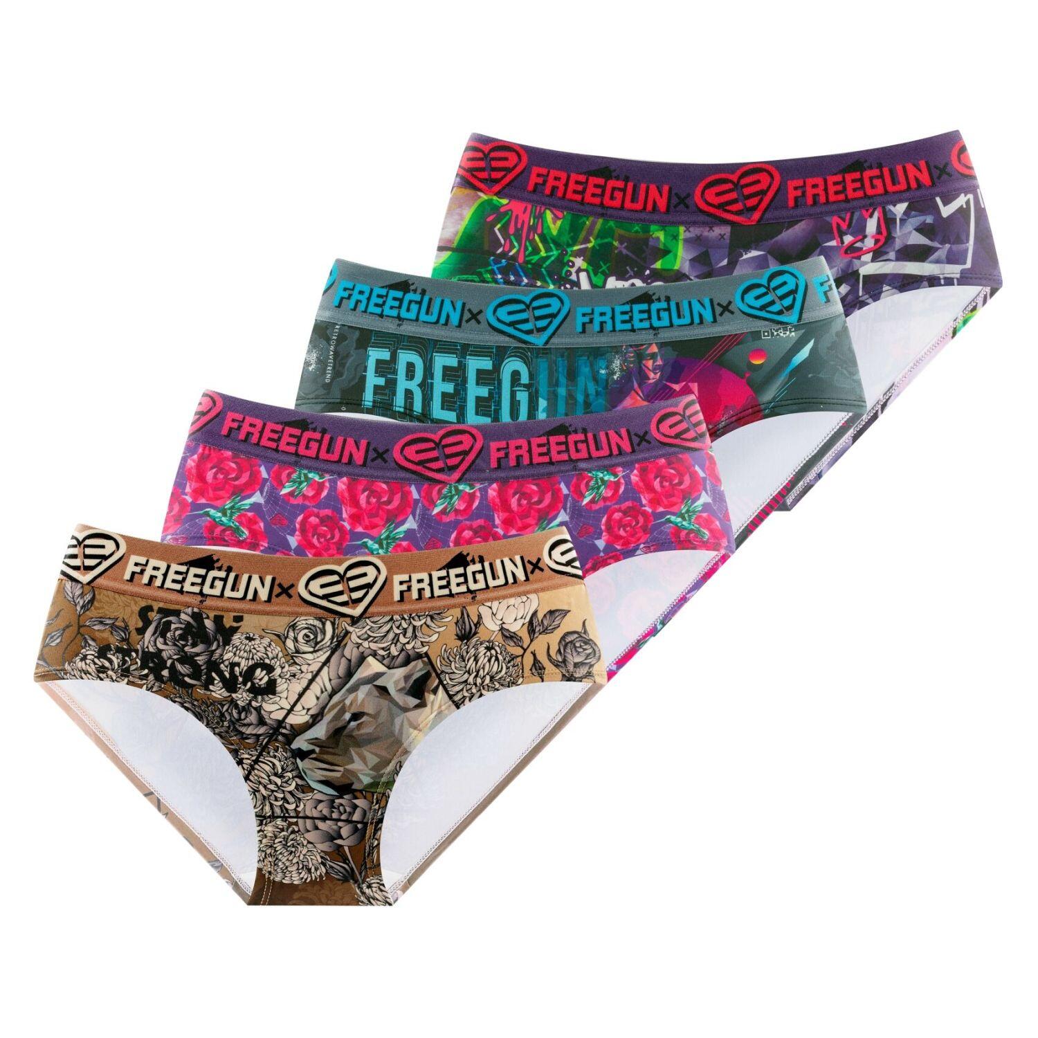 Freegun - Lot De 4 Culottes Fille Imprimé Origami - Caleçon - Multicolore - 12 À 14 Ans - Decathlon