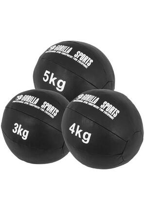 LOT 3 MEDECINE BALL CUIR SYNTHÉTIQUE | MUSCULATION | POIDS TOTAL 12KG