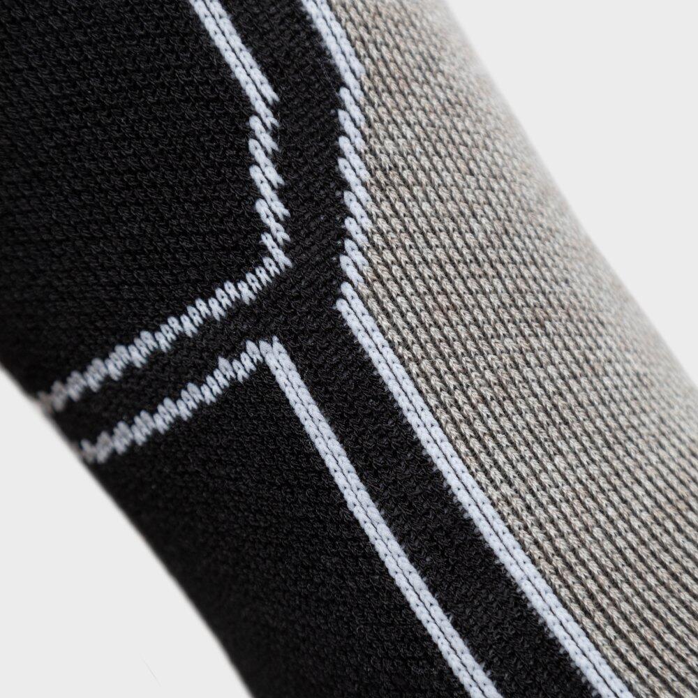 Chaussettes snowboard laine Sports d'hiver Homme et Femme SRX FEND Sand Noir 5/6