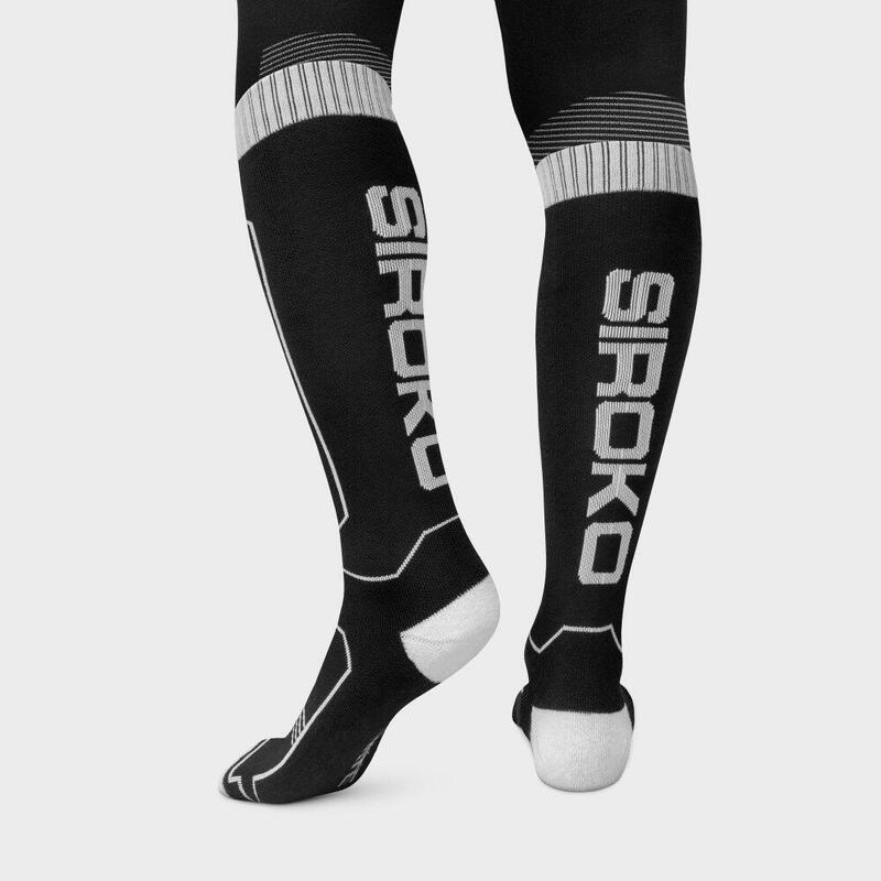 Șosete de schi din lână SRX GLIDE B&W Negru