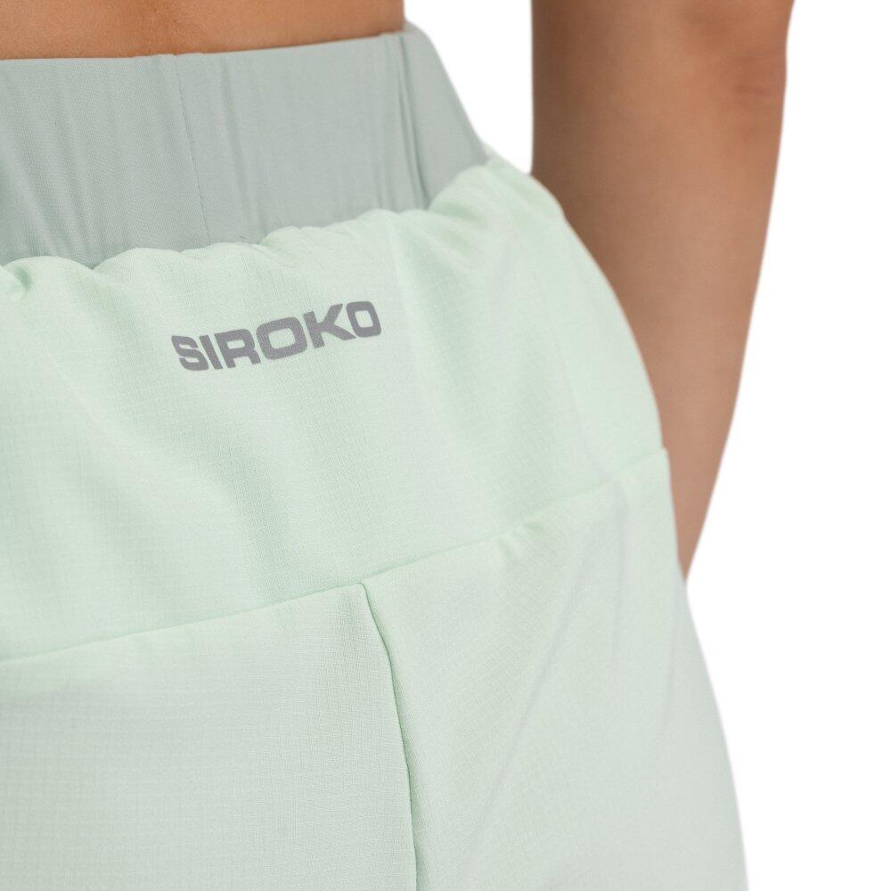 Calções de trail running 2 em 1 para mulher Caminhada Araroa Mint Verde 5/7