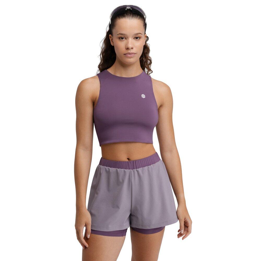Débardeur crop top trail running femme Randonnée Phoenix Lilac Pourpre 6/7