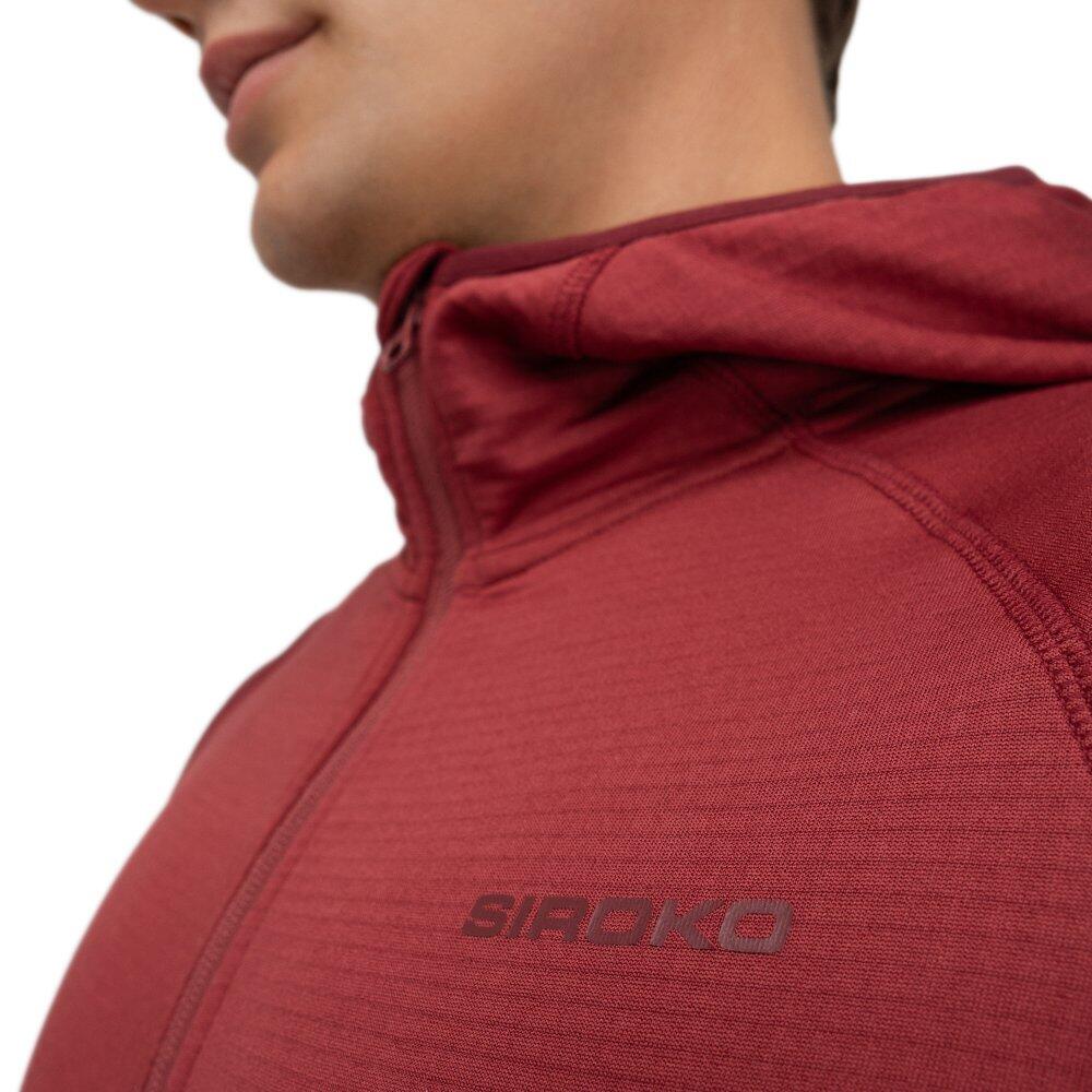 Chaqueta polar ligera capucha montaña hombre senderismo Stride Maroon Burdeos 5/7