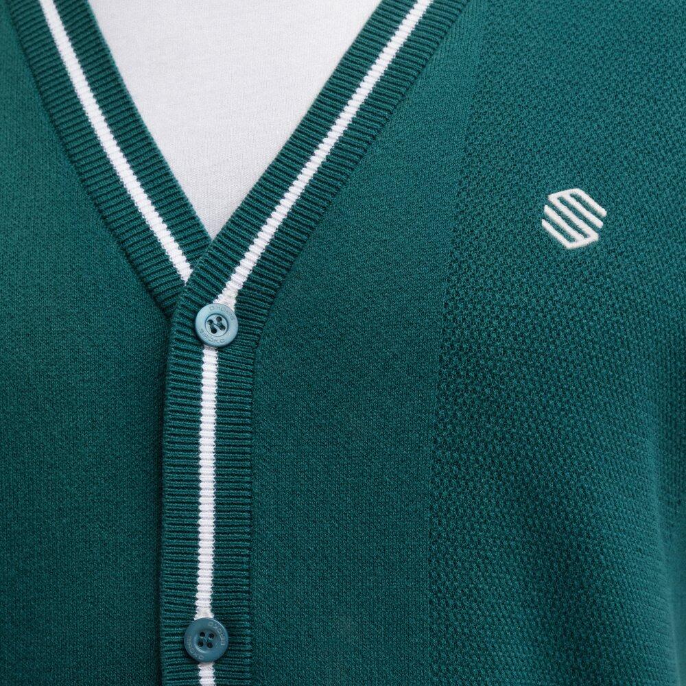 Chaleco punto golf cuello de pico hombre Carnoustie Teal Verde 5/7