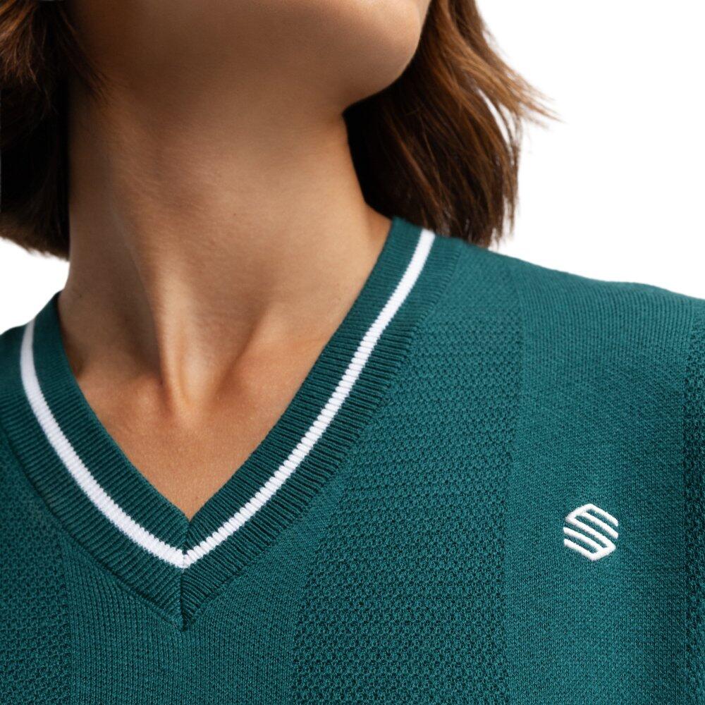 Maglione da golf con scollo a V da donna Gimme Teal Verde 5/7