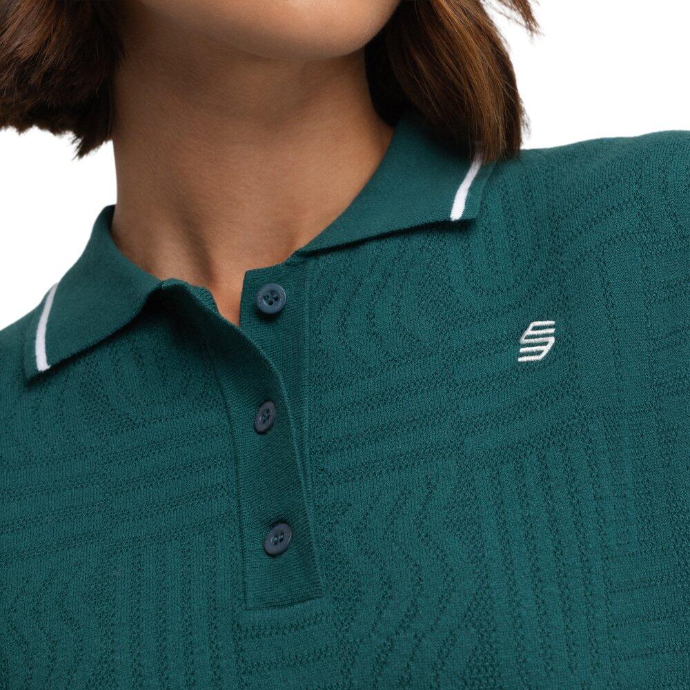 Damen Golf strick-poloshirt Hazard Teal Grün 5/6