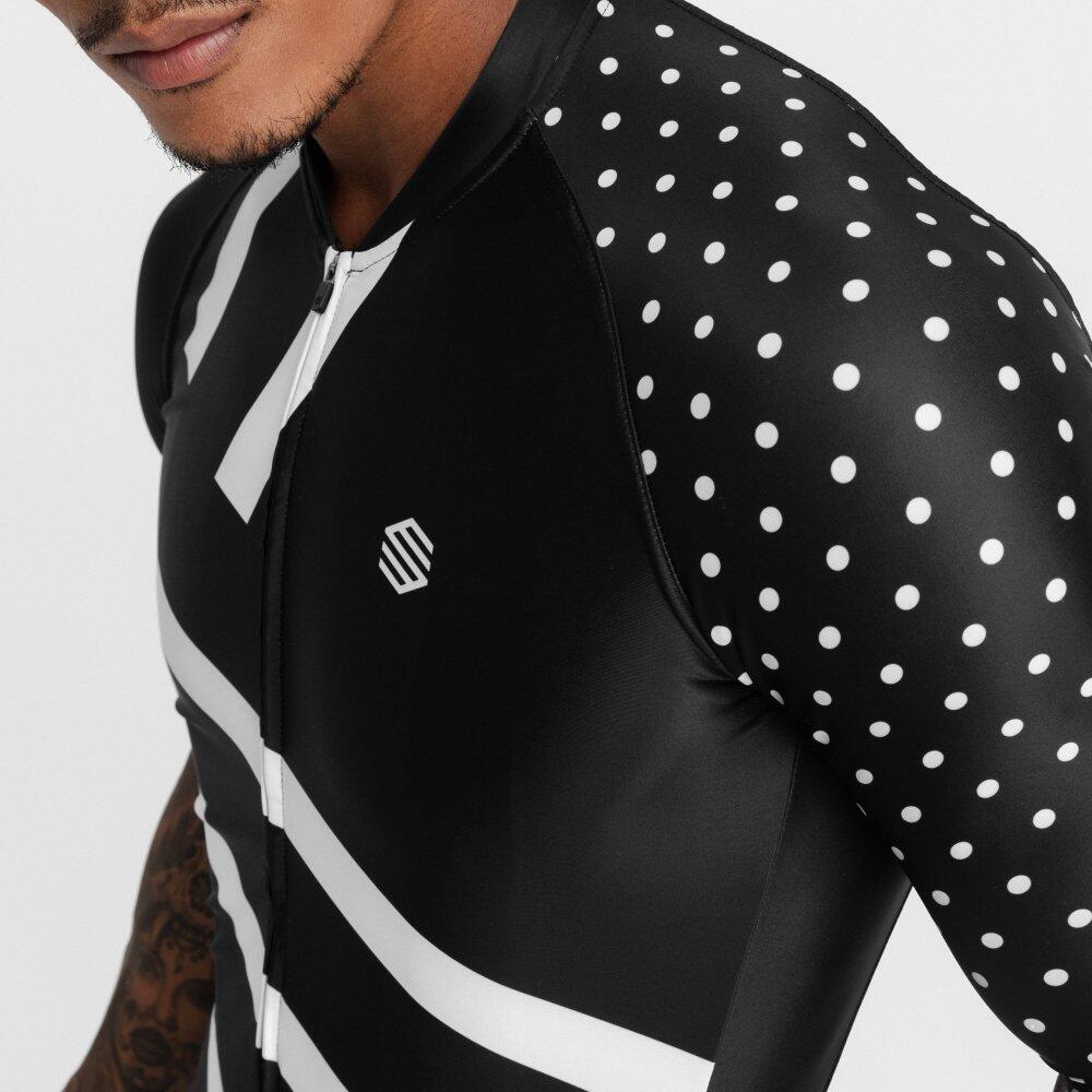 Maillot de manga corta hombre ciclismo M2 Finisher Negro 5/8