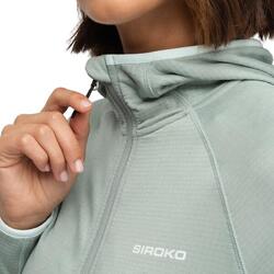 Veste polaire légère à capuche randonnée femme Ember Green Vert