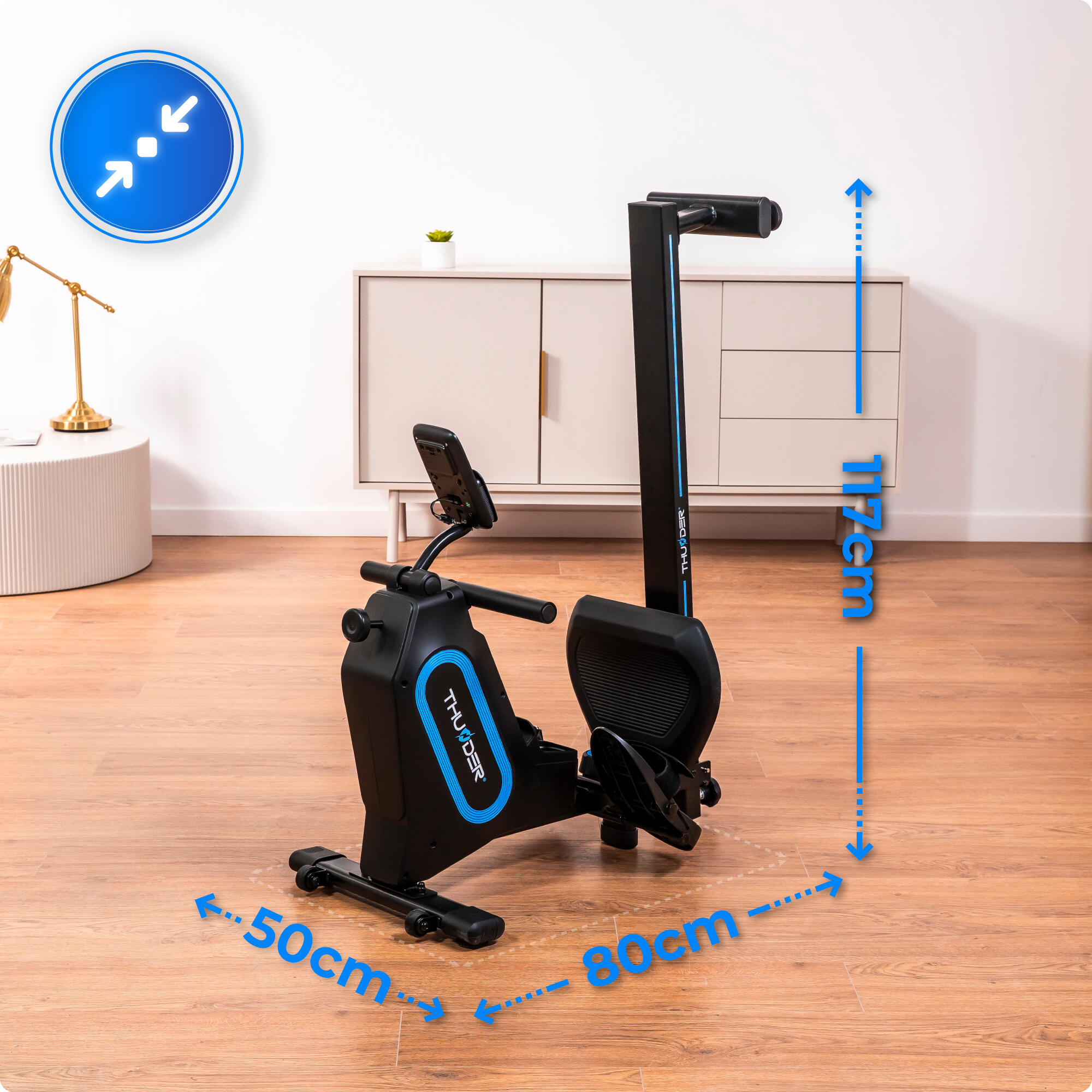 Rameur CIRC magnétique 6kg roue d'inertie 8 niveaux de résistance 135kg 3/8