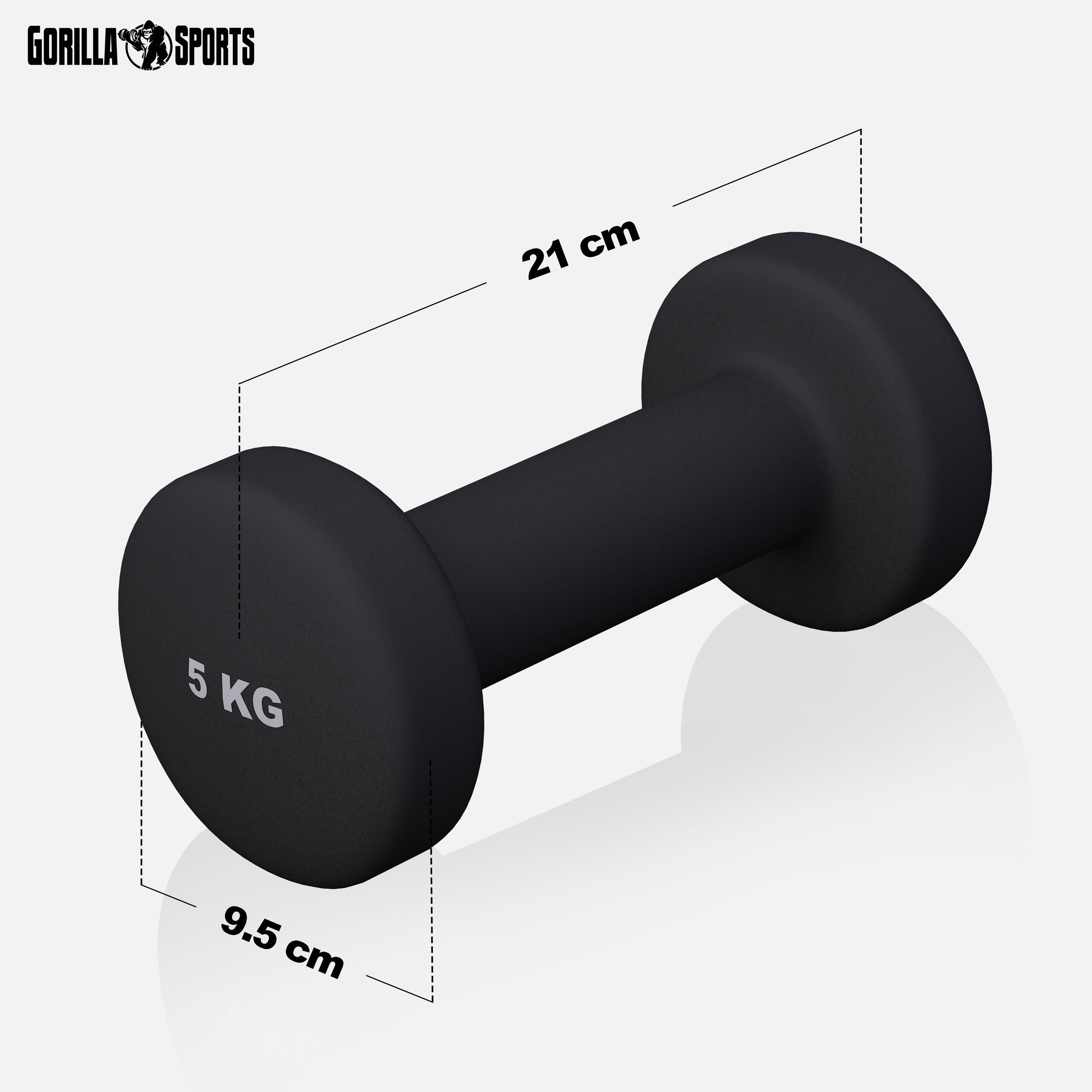 Manubri in vinile GORILLA SPORTS 31 kg nero, ghisa con rivestimento in vinile 2/7