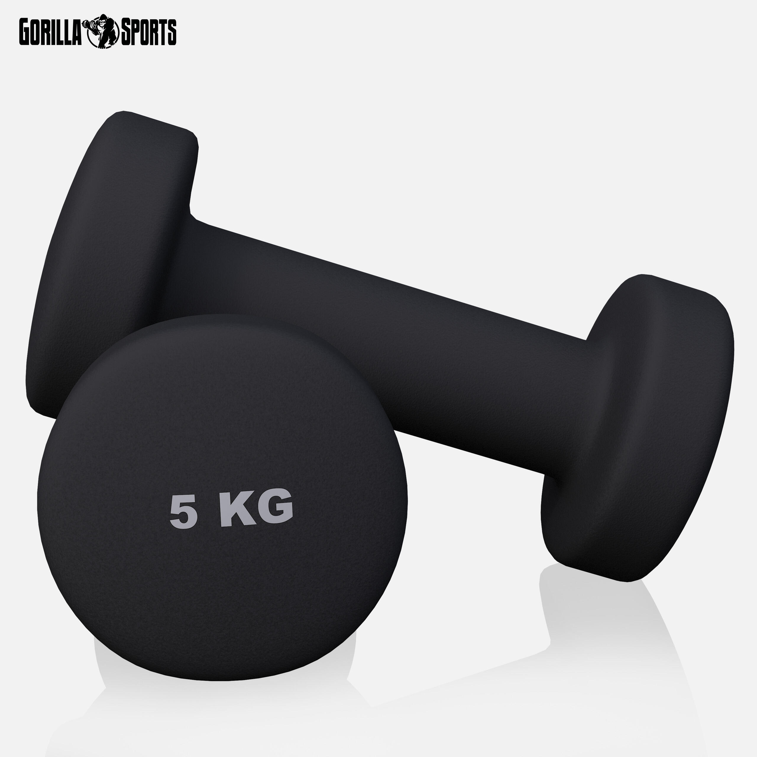 Manubri in vinile GORILLA SPORTS 31 kg nero, ghisa con rivestimento in vinile 4/7